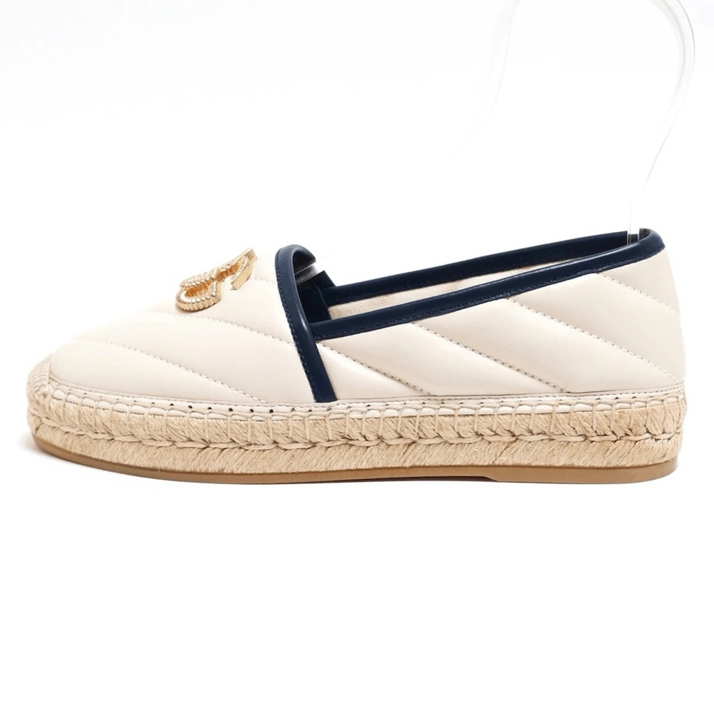 Authentic NEW GUCCI Nappa Matelasse GG Marmont Espadrilles 35.5 Cream US 35.5 - Picture 5 of 8
